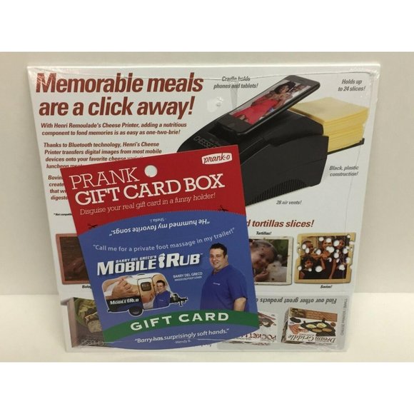 Prank Gift Box Cheese Printer Wrap Small Real Funny Henri Joke Fake Gag Card - Picture 7 of 7